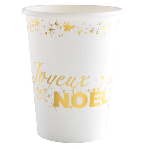 Gobelet joyeux noel or 1