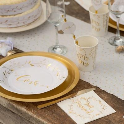 Gobelet mariage or et blanc mr mrs
