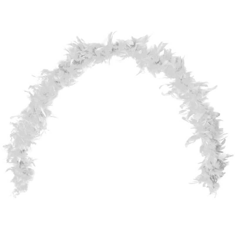 Grand boa blanc en plumes pour fete