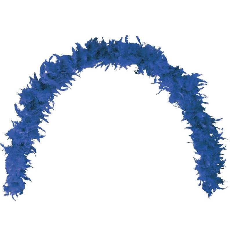 Grand boa bleu fonce en plumes pour fete