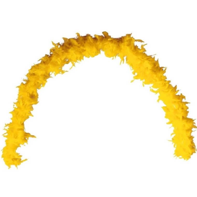 Grand boa jaune en plumes pour fete