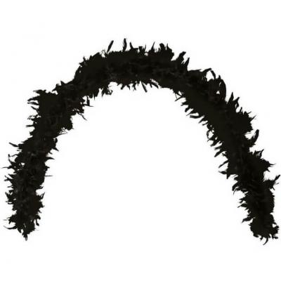 Grand boa noir en plumes pour fete