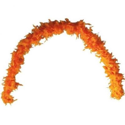 Grand boa orange en plumes pour fete