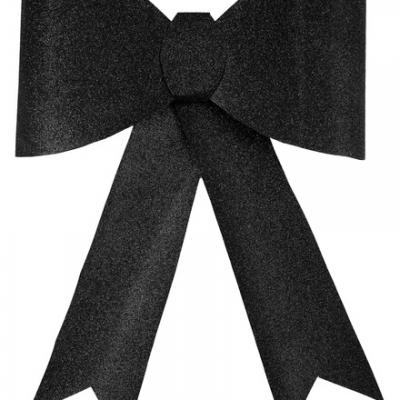 Grand noeud pailleté sur pince: Noir (x1) REF/4413