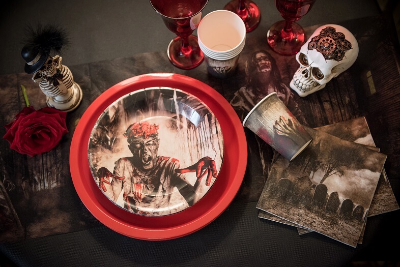 Grande assiette halloween rouge