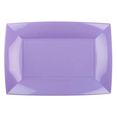 Grande assiette rectangle lilas incassable (x3) REF/58055