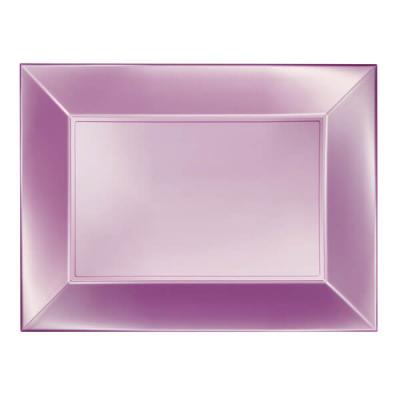 Grande assiette rectangle incassable rose perle