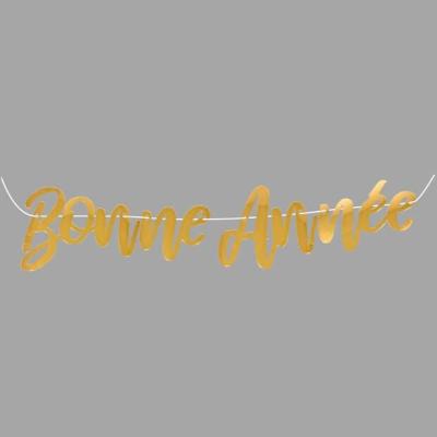 Guirlande avec lettres bonne annee doree metallique