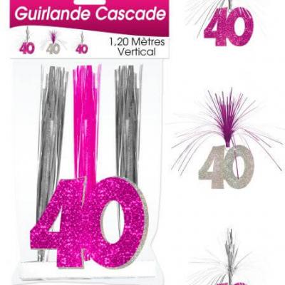Guirlande cascade anniversaire 40ans: Fuchsia (x1) REF/CASCH04R
