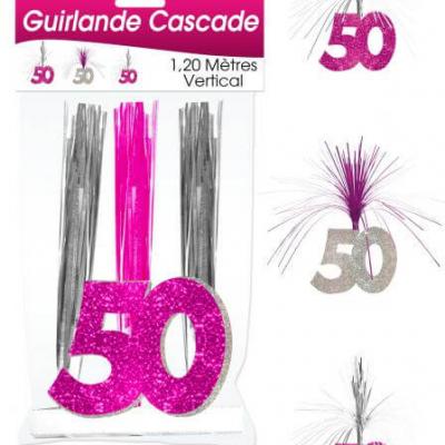 Guirlande cascade anniversaire 50ans: Fuchsia (x1) REF/CASCH05R