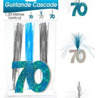 Guirlande cascade anniversaire 70ans: Bleu (x1) REF/CASCH07B
