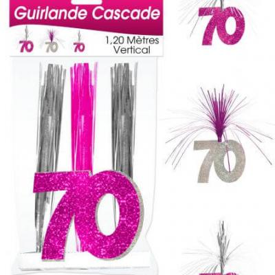 Guirlande cascade anniversaire 70ans: Fuchsia (x1) REF/CASCH07R