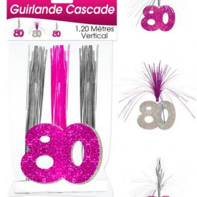 Guirlande cascade anniversaire 80ans: Fuchsia (x1) REF/CASCH10R