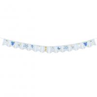 Guirlande fanion baby shower bleu ciel