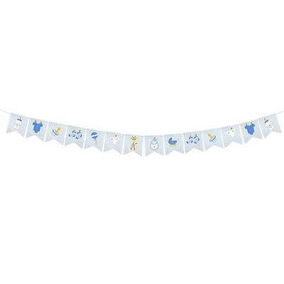 Guirlande baby shower bleu ciel