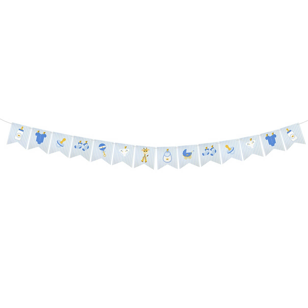Guirlande fanion baby shower bleu ciel