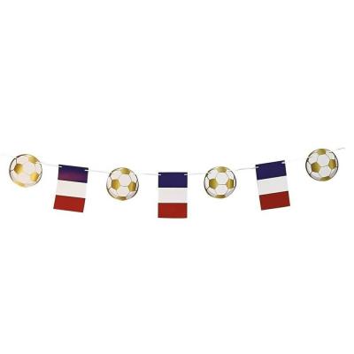 1 Guirlande fanion Football France tricolore bleu, blanc et rouge de 5m REF/22399