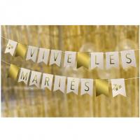 Guirlande fanion mariage ginkgo dore or