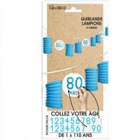 Guirlande lampion anniversaire age bleu