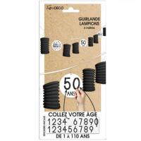 Guirlande lampion anniversaire age noir