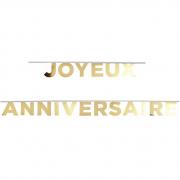 Guirlande lettre joyeux anniversaire en doré or métallique de 2.50m (x1) REF/7356