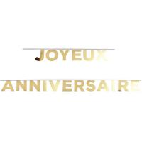 Guirlande lettre joyeux anniversaire dore or metallique