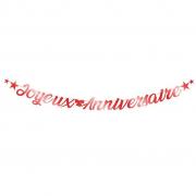 Kit grande guirlande lettre métallique anniversaire rouge 6m (x1) REF/GLMA00R
