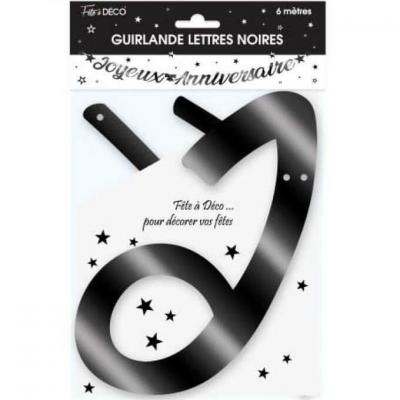 Guirlande lettre joyeux anniversaire metallique blanche