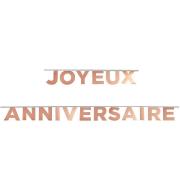 Guirlande lettre joyeux anniversaire en rose gold métallique de 2.50m (x1) REF/7356