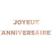 Guirlande lettre joyeux anniversaire rose gold metallique