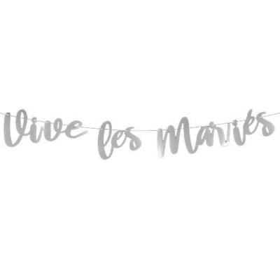 Guirlande mariage vive les maries argent metallique