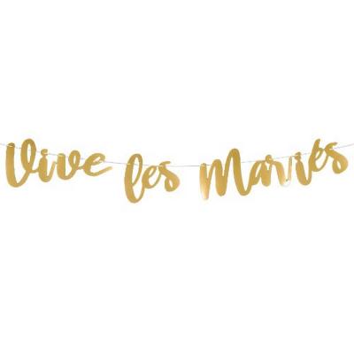 Guirlande mariage vive les maries or metallique