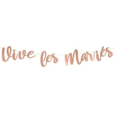 Guirlande mariage vive les mariés rose gold métallique (x1) REF/DEK0274