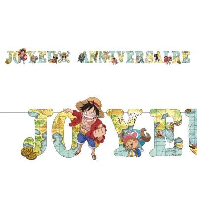 1 Guirlande Manga Joyeux Anniversaire One Piece 16 x 250cm REF/12812-ON