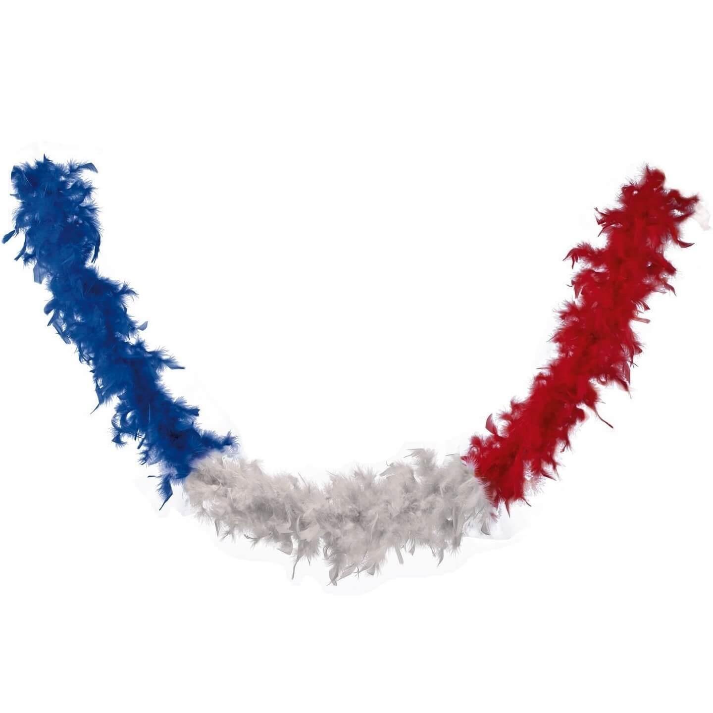 Gurilande de plumes boa france tricolore deguisement