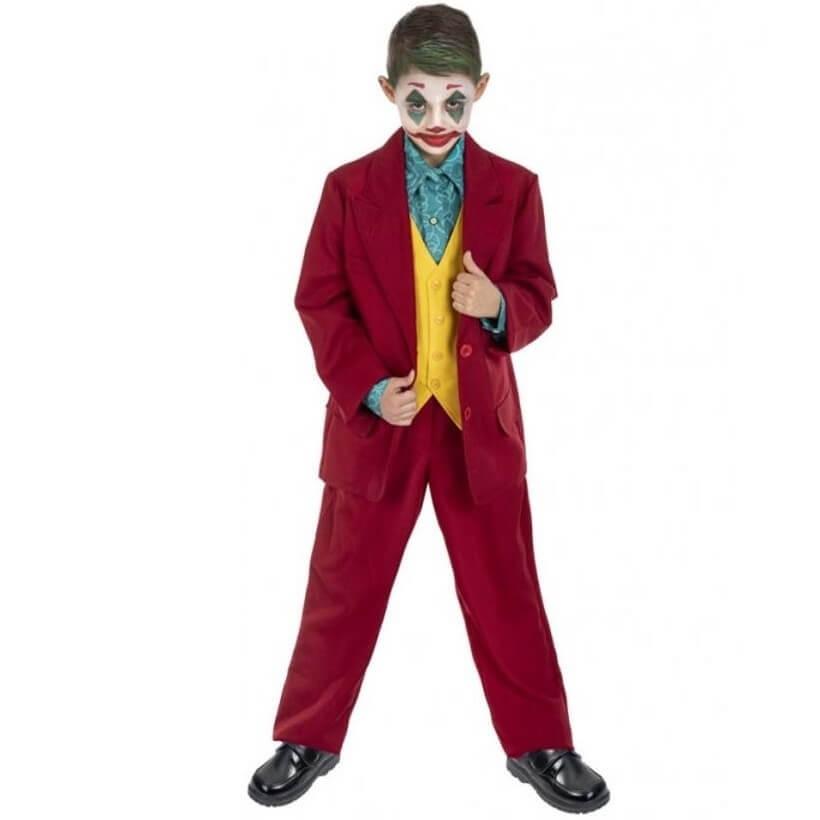 H4208 taille 140cm age 9 a 10 ans mr crazy costume deguisement clown joker enfant