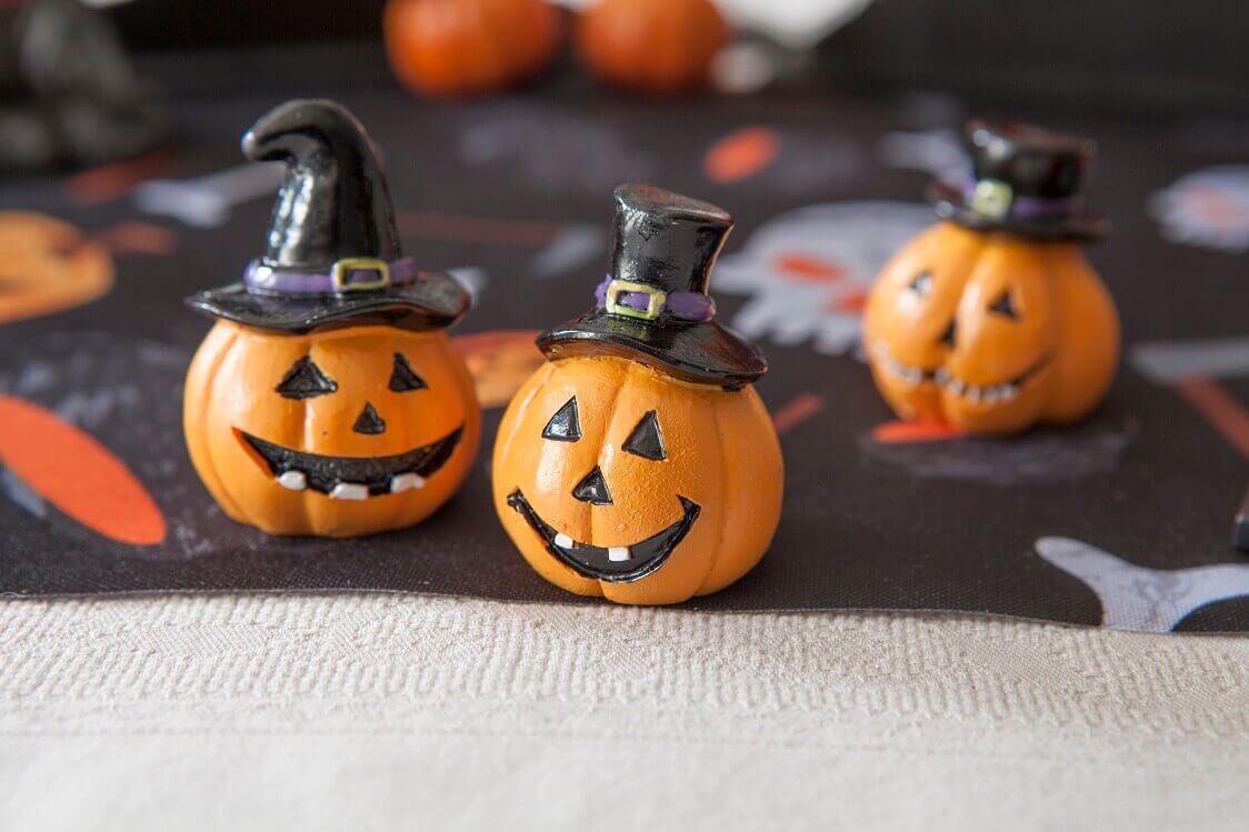 Hal0007 decoration halloween petite citrouille en resine