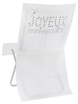 Housse de chaise anniversaire blanc