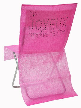 Housse de chaise anniversaire fuchsia