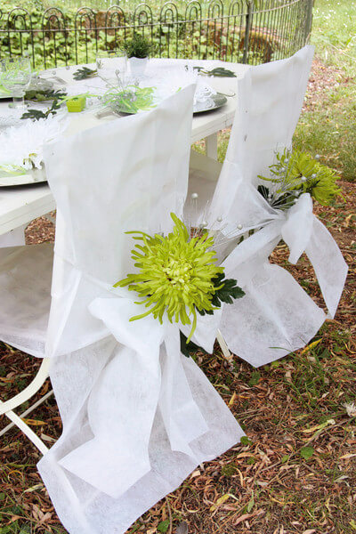 Housse de chaise intisse blanche