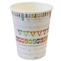 Jet037 gobelet carton joyeux anniversaire multicolore