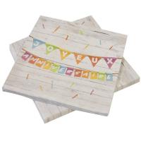 Jet038 serviette de table joyeux anniversaire multicolore
