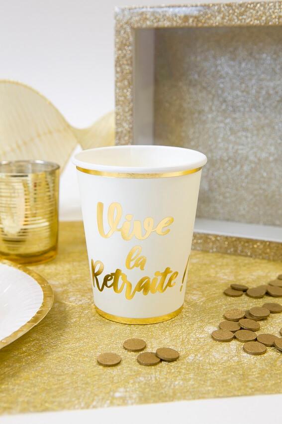 Jet052 gobelet carton retraite blanc dore or metallise