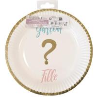 Jet25 assiette carton gender reveal baby shower fille ou garcon