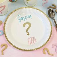 Jet25 decoration assiette carton gender reveal baby shower fille garcon