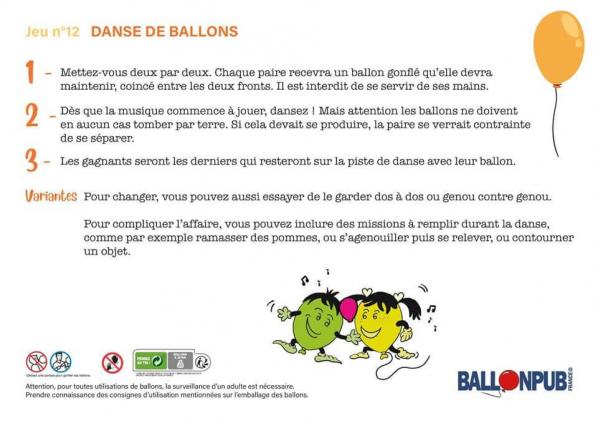 Jeu de ballon pour enfant danse de ballons