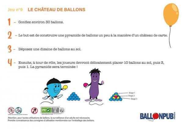 Jeu marrant pour enfants avec des ballons