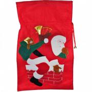 Joli sac pour cadeau rouge avec hotte du père Noël de 68cm (x1) REF/NOZ128S