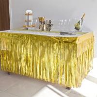 Jupon de table avec rideau frange or dore