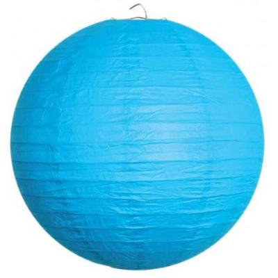 Lanterne a suspendre papier bleue 25cm